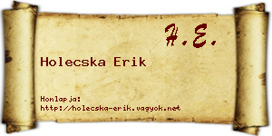 Holecska Erik névjegykártya